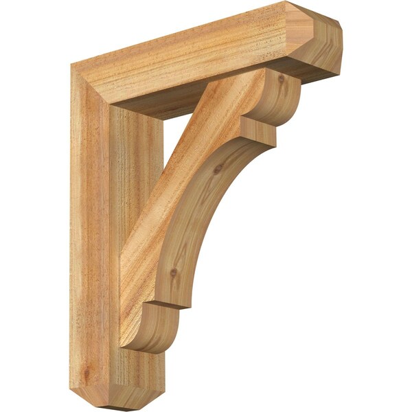 Ekena Millwork Olympic Craftsman Rough Sawn Bracket w/ Offset Brace, Western Red Cedar, 6"W x 22"D x 26"H BKT0604X22X26OLY04RWR - main